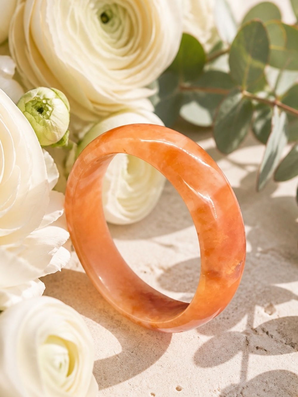 Terrific Orange Jade Bangle